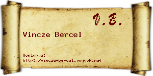 Vincze Bercel névjegykártya